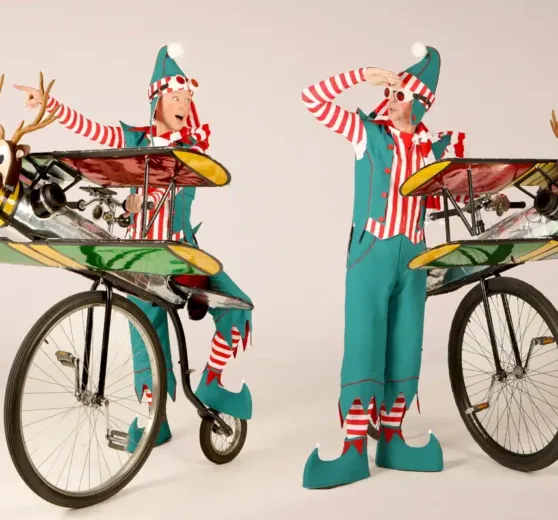 Elves With Altitude, Christmas elves with biplanes entertainment