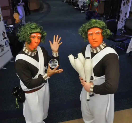 Oompa Loompa Performers for Hire | Juggling Oompa Loompas